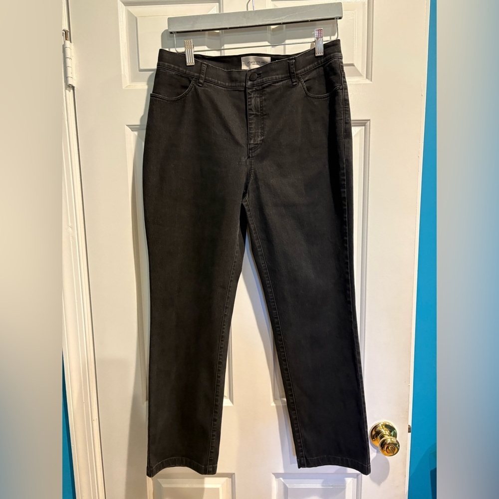 Lafayette 148 Thompson stretch jeans cropped dark gray black sz 8